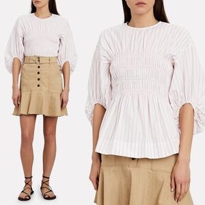 Ganni Pink Striped Blouse